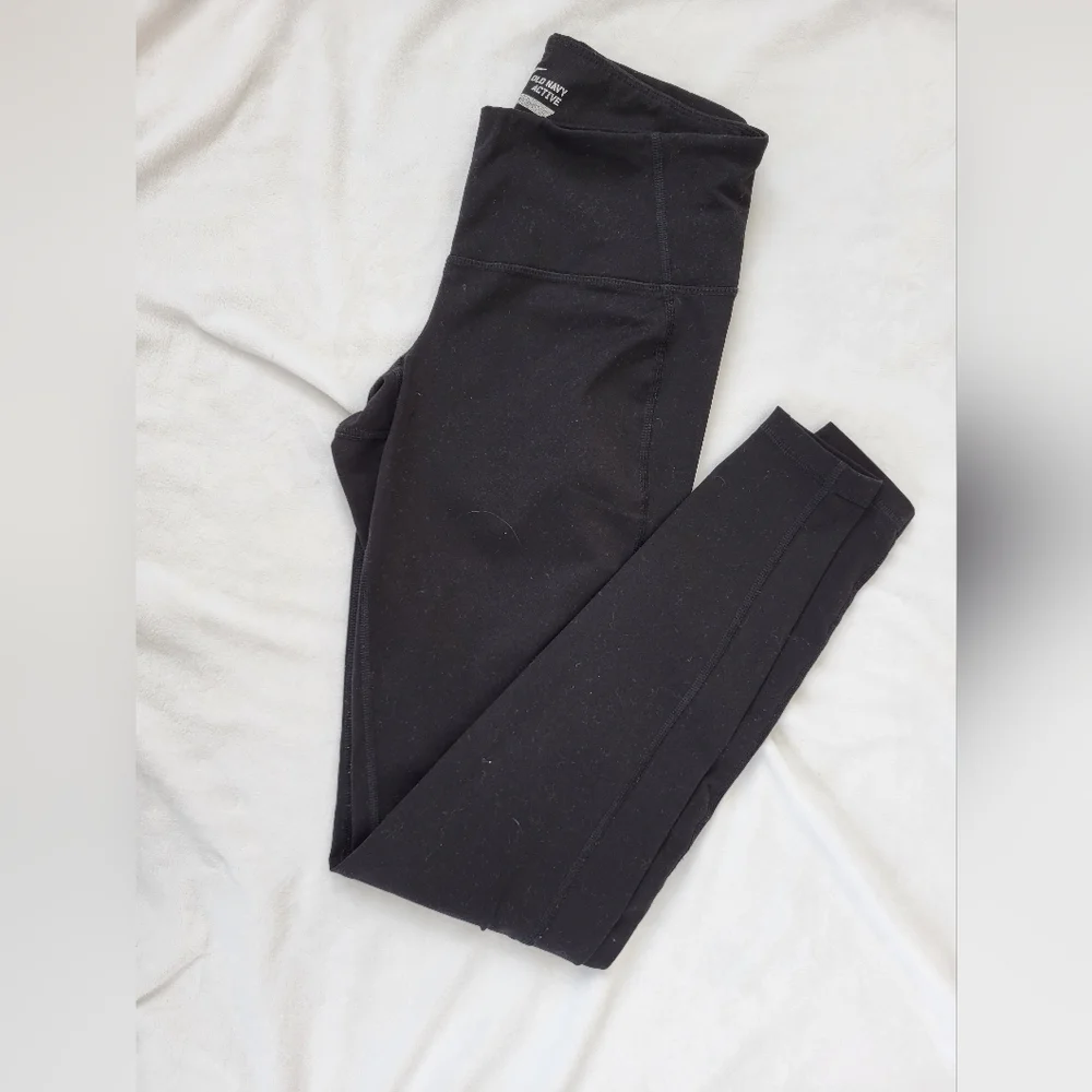 Old Navy Active Go-Dry black legging hidden waist seam pocket S - Picture 1 of 9